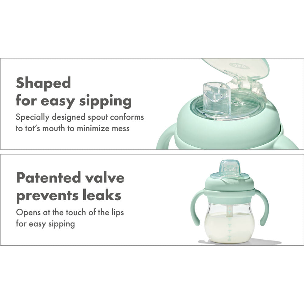 OXO Tot Transitions Soft Spout Sippy Cup With Removable Handles - Opal