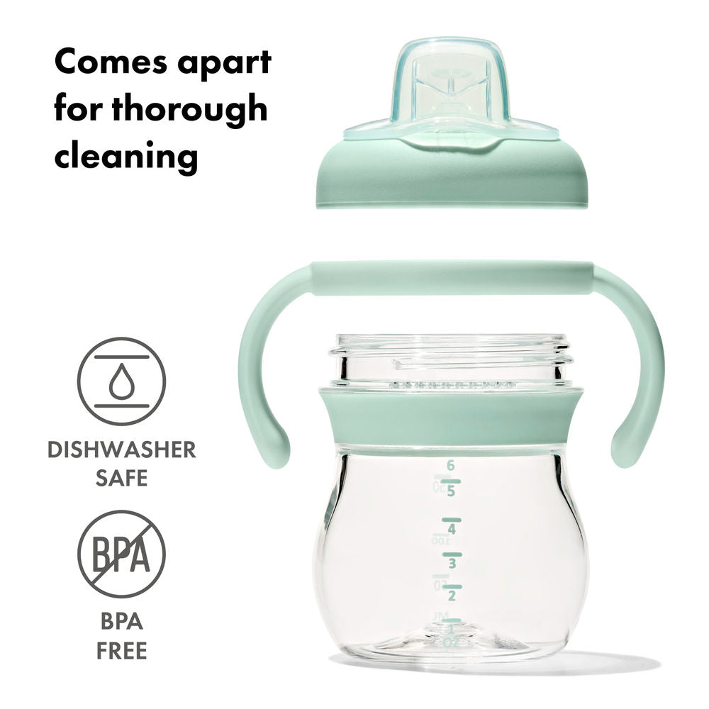 OXO Tot Transitions Soft Spout Sippy Cup With Removable Handles - Opal