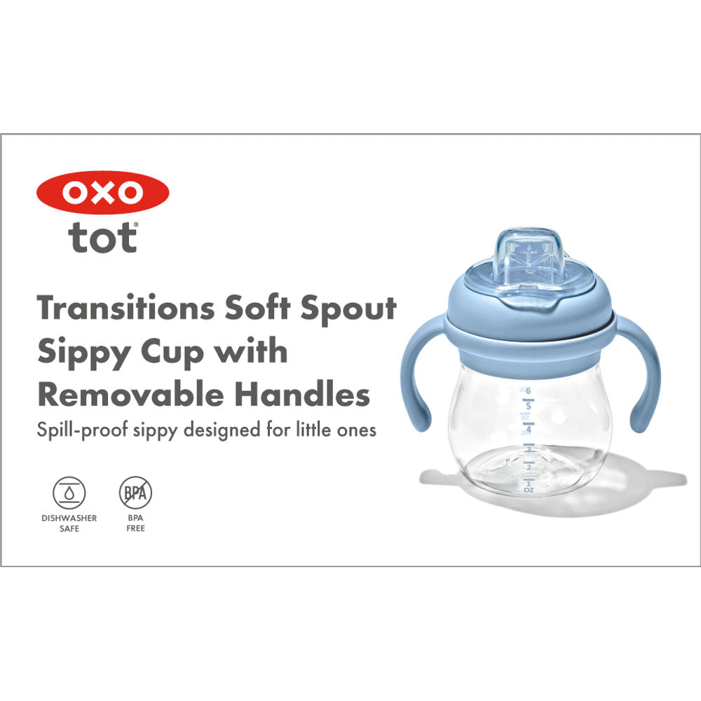 OXO Tot Transitions Soft Spout Sippy Cup With Removable Handles - Dusk