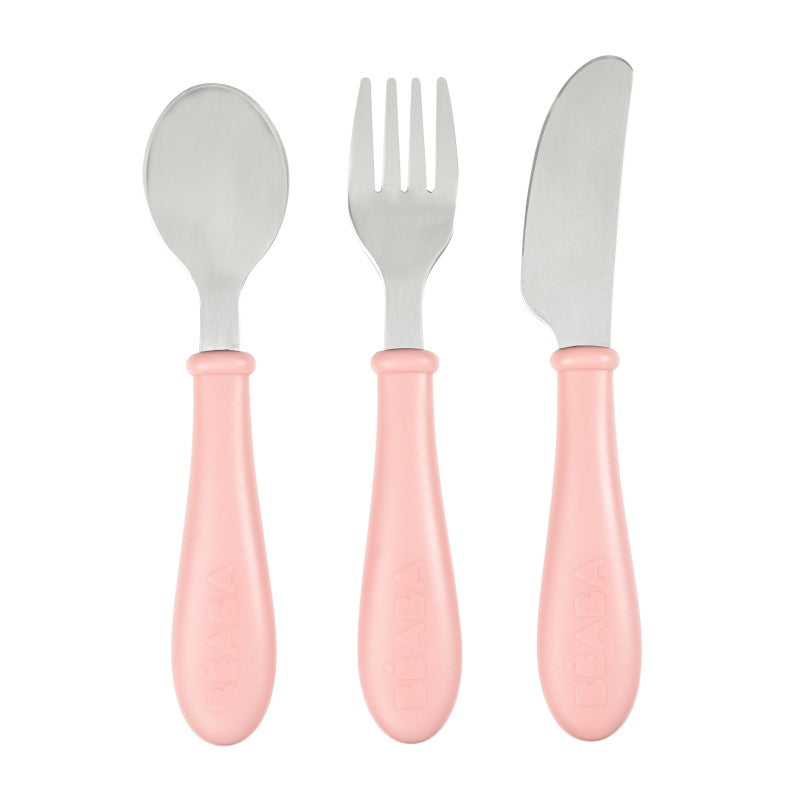 Beaba Stainless Steel Training Cutlery Set - Pink