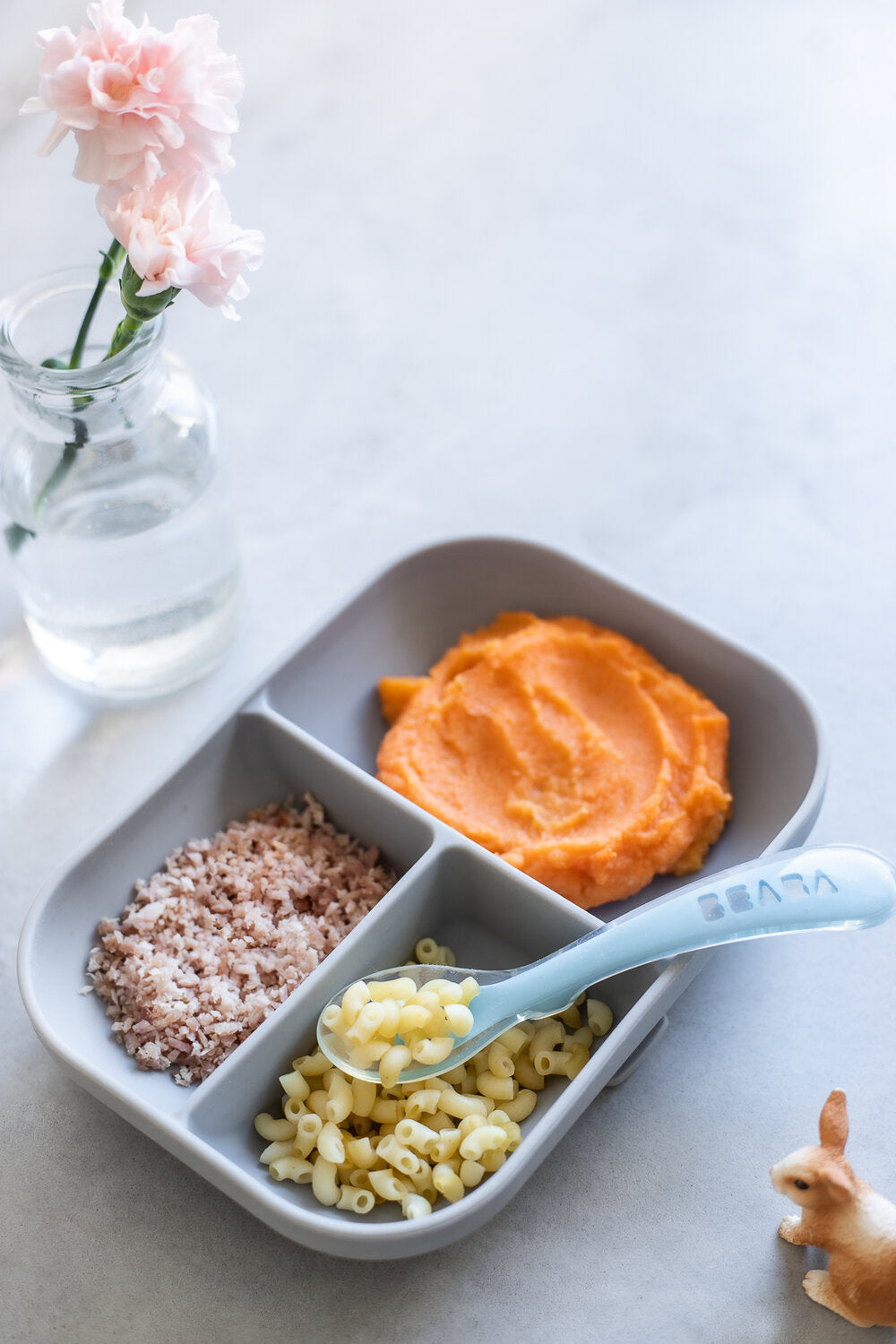 Divided Silicone Plate and Spoon Set