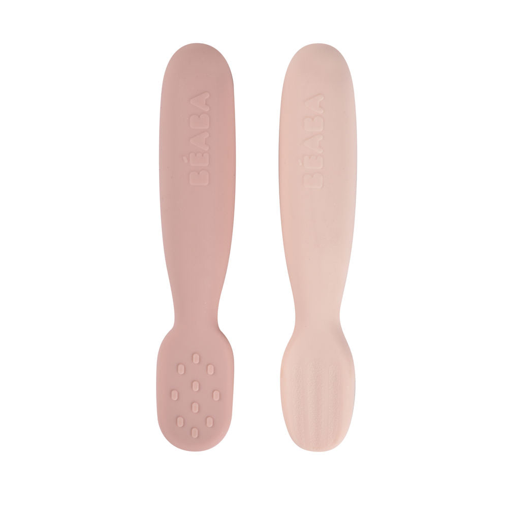 Beaba Silicone Pre-Spoons 2 Pack - Cotton Candy/Sorbet