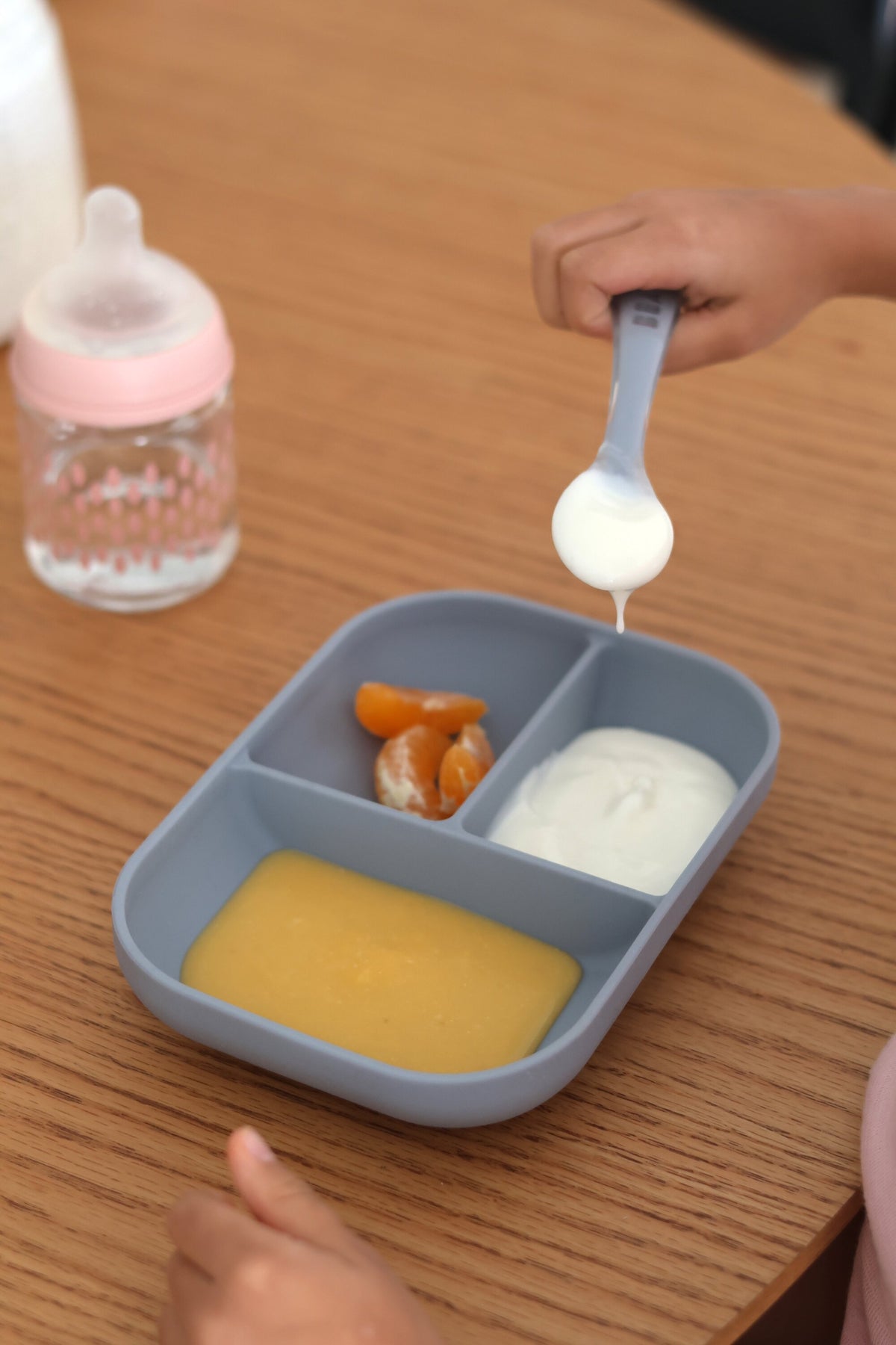 Divided Silicone Plate and Spoon Set