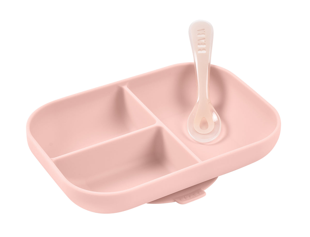 Divided Silicone Plate and Spoon Set