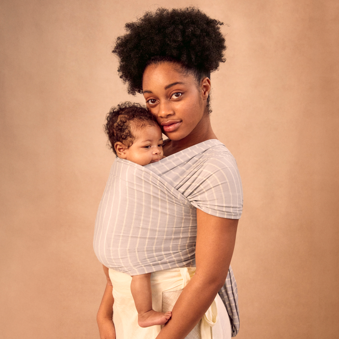 Ergobaby Aura Wrap Sustainable Knit - Grey Stripes