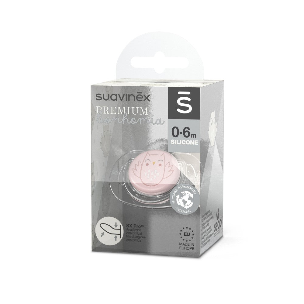 Suavinex Bonhomia Soother with SX Pro Anatomical Teat - Owl Pink
