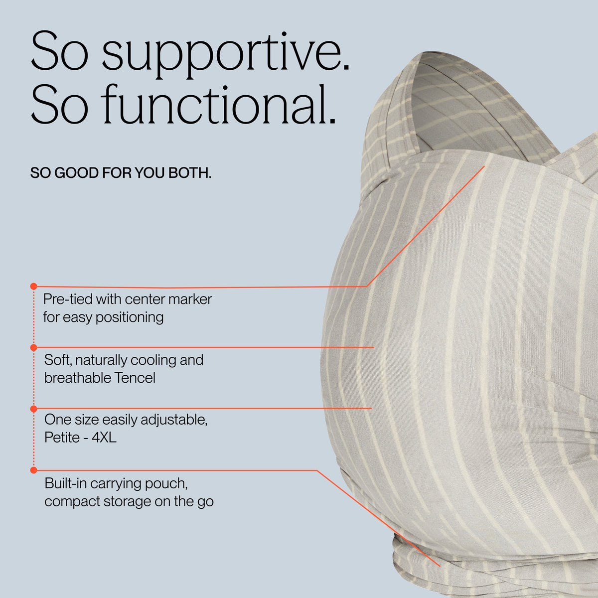 Aura Wrap - Grey Stripes