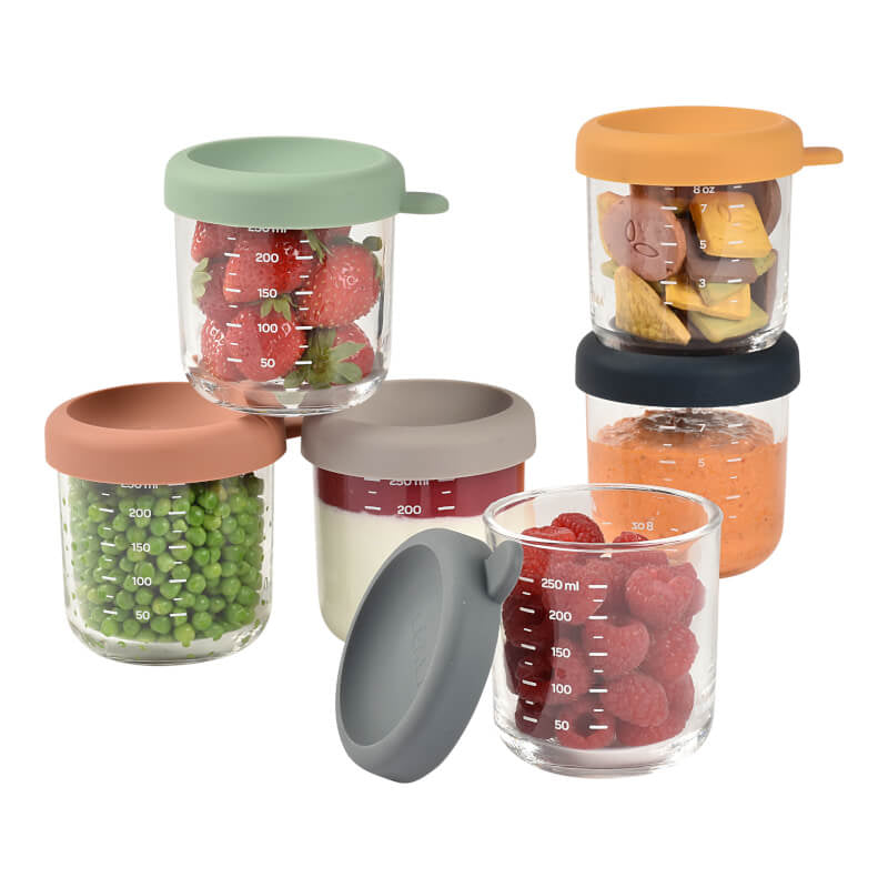 Glass & Silicone Containers 6 Pack - 250ml