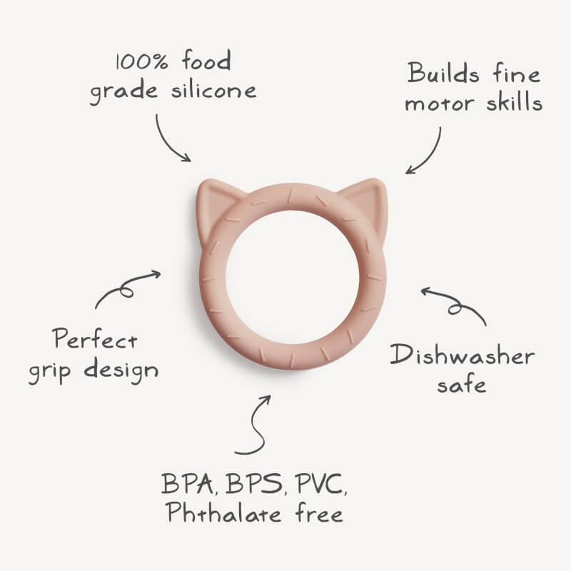 Mushie Cat Teether - Blush