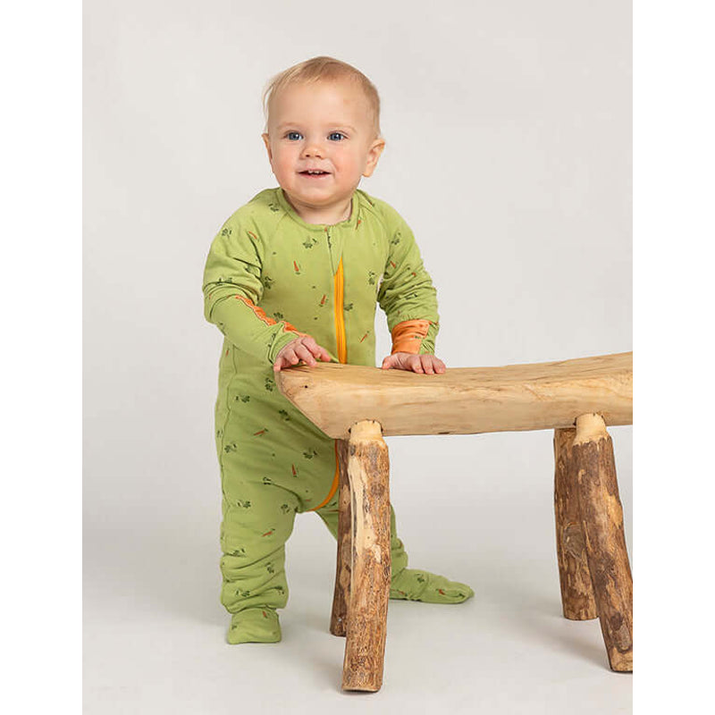 Honey & Stitch Comfort Organic Bamboo Onesies - Veges