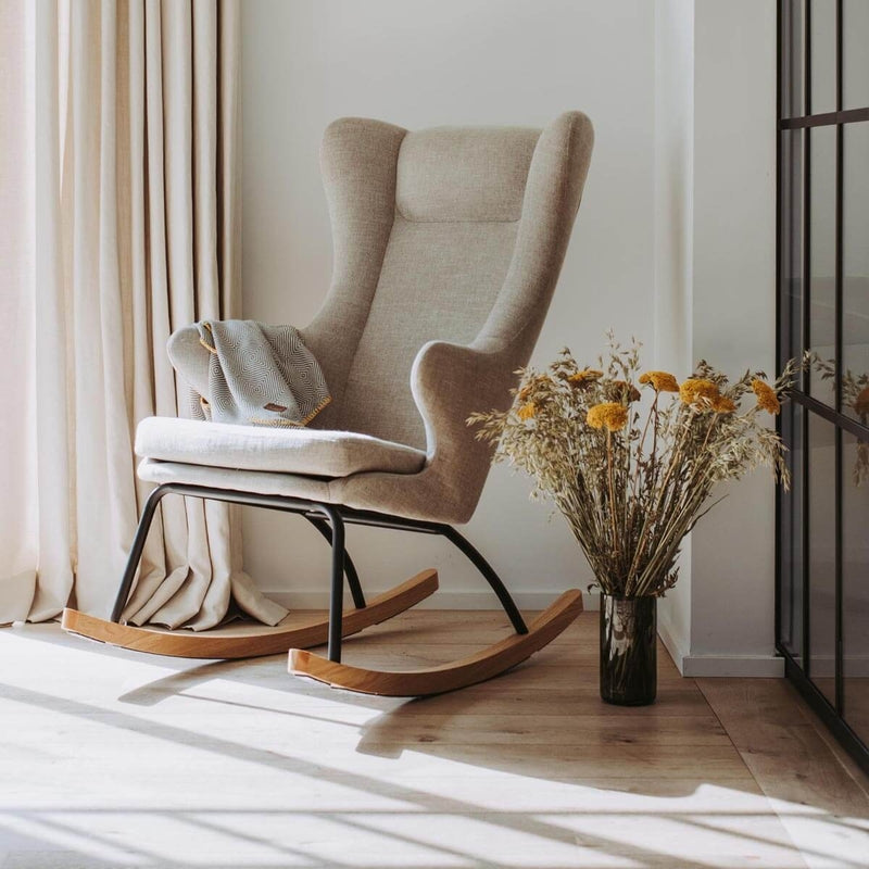 Deluxe Rocking Nursing Chair - Sand Grey