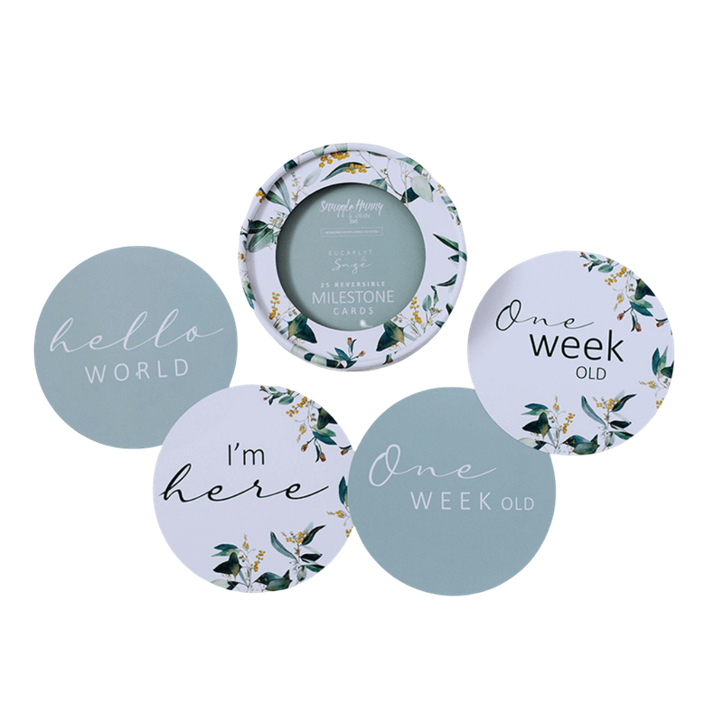 Snuggle Hunny Eucalypt & Sage Reversible Milestone Cards