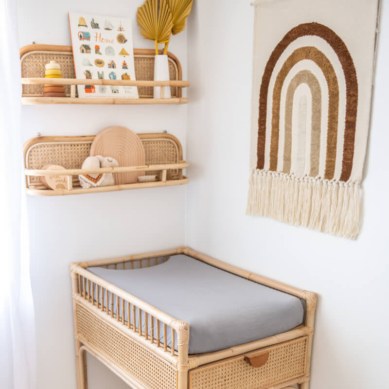 KIIN BABY Organic Fitted Bassinet/Change Pad Sheet - Cloud