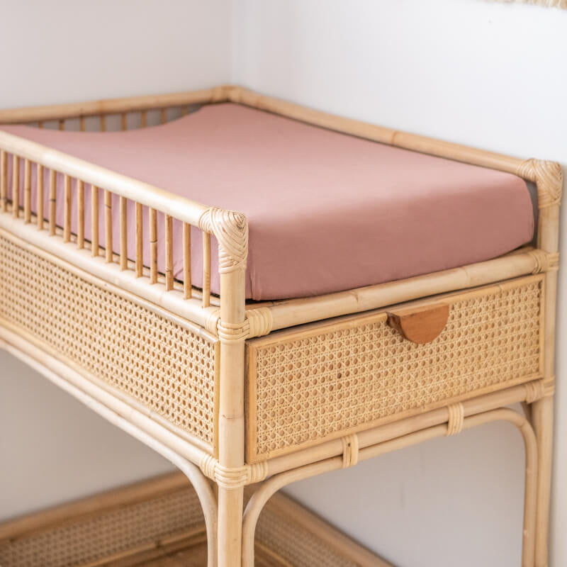 KIIN BABY Organic Fitted Bassinet/Change Pad Sheet - Heather