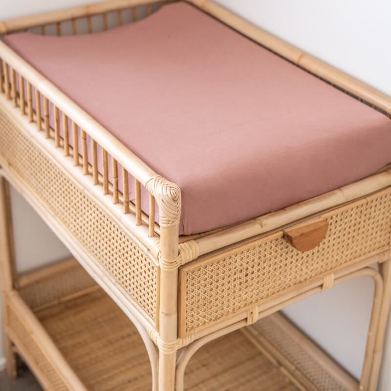 KIIN BABY Organic Fitted Bassinet/Change Pad Sheet - Heather