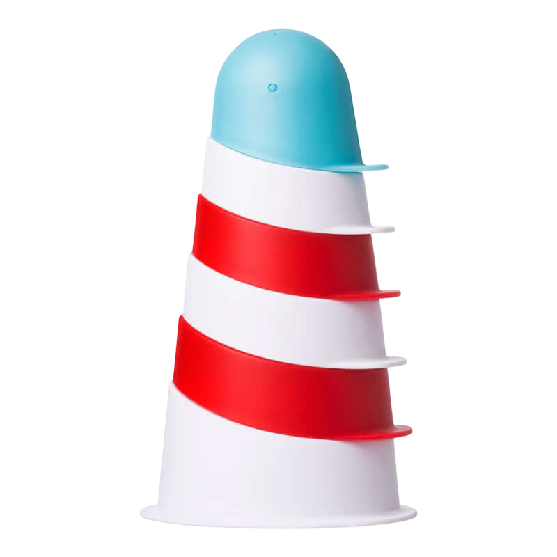 Ubbi Lighthouse Stacking Cups Bath Toy