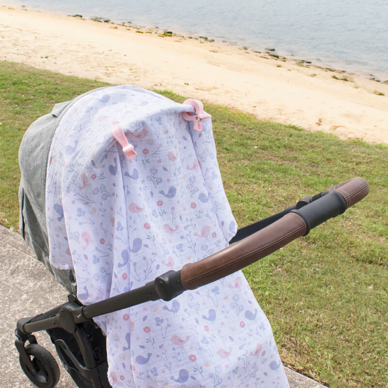 Muslin Swaddle & Pram Pegs - Birds
