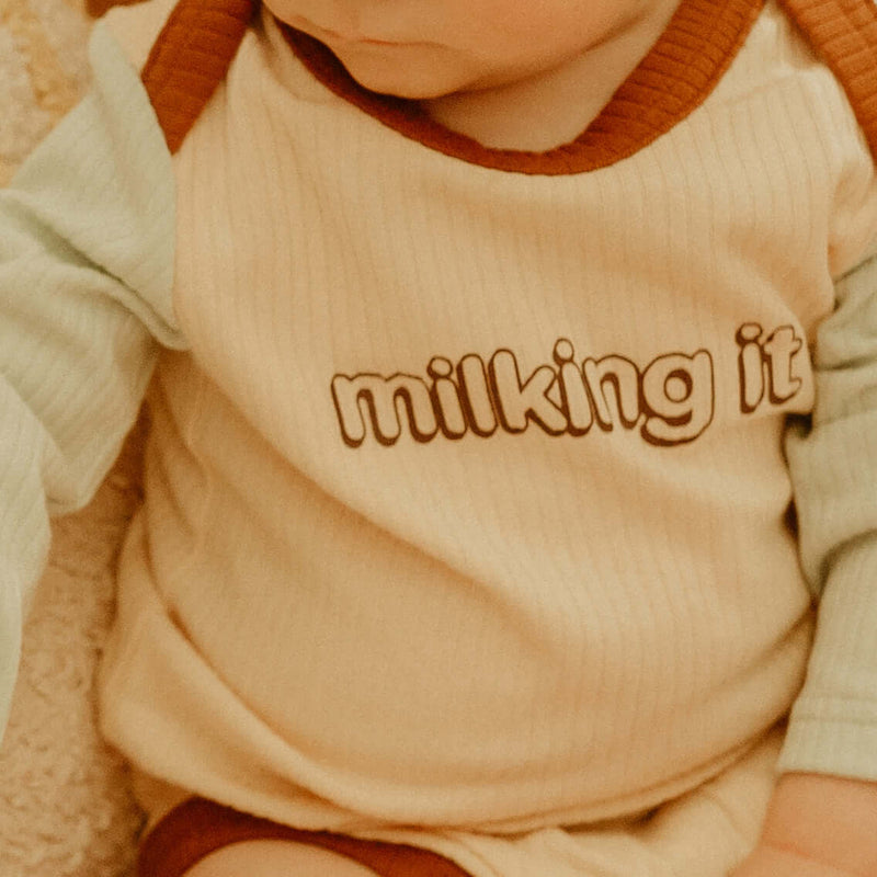Milking It Organic Cotton Long Sleeve Onesie