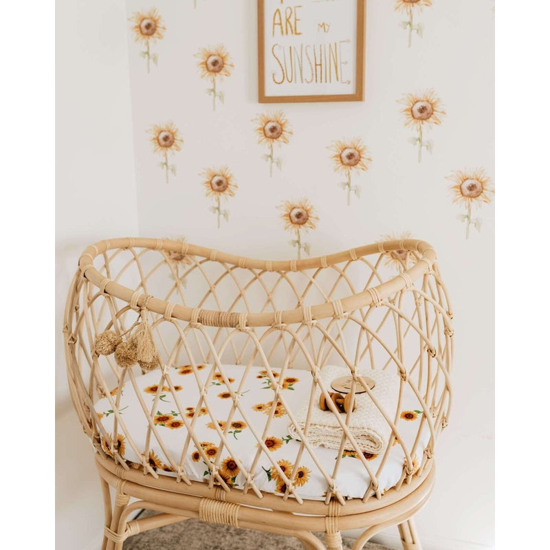 Organic Bassinet Sheet / Change Pad Cover - Sunflower