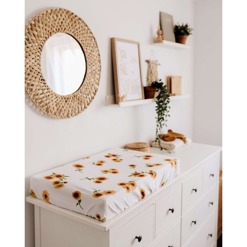 Organic Bassinet Sheet / Change Pad Cover - Sunflower