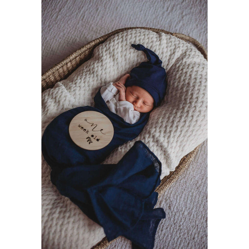 Organic Muslin Wrap - Navy