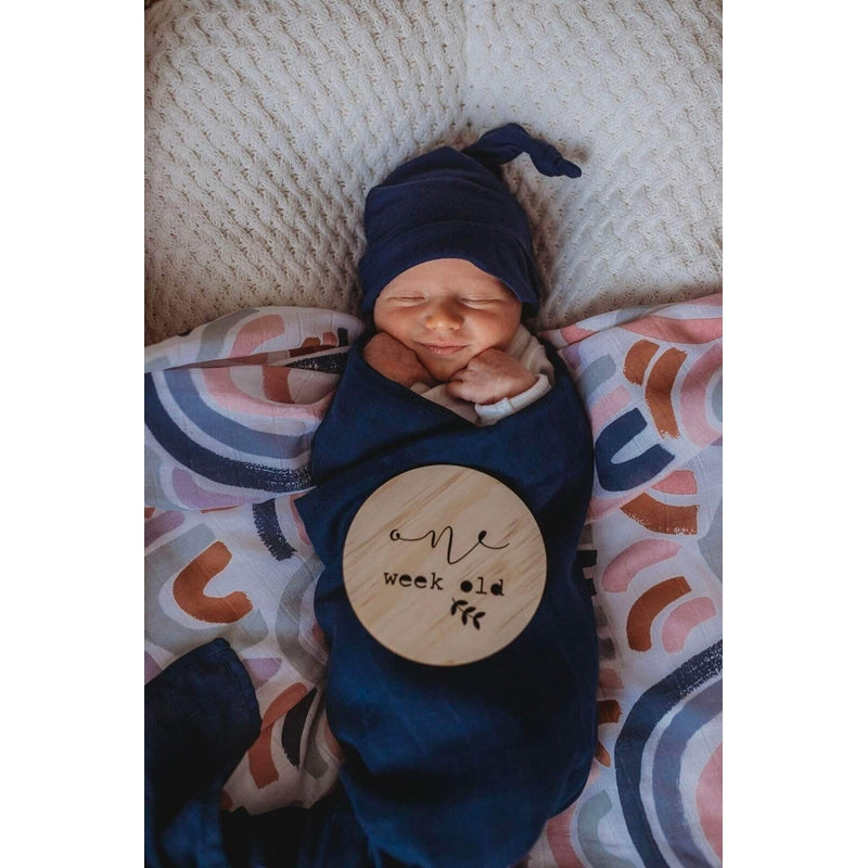 Organic Muslin Wrap - Navy