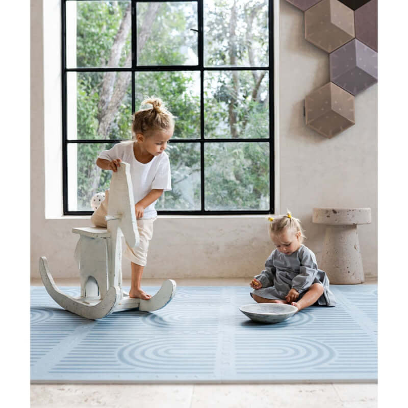 Toddlekind Premium Foam Play Mats 120x180cm - Linear Collection - Mineral
