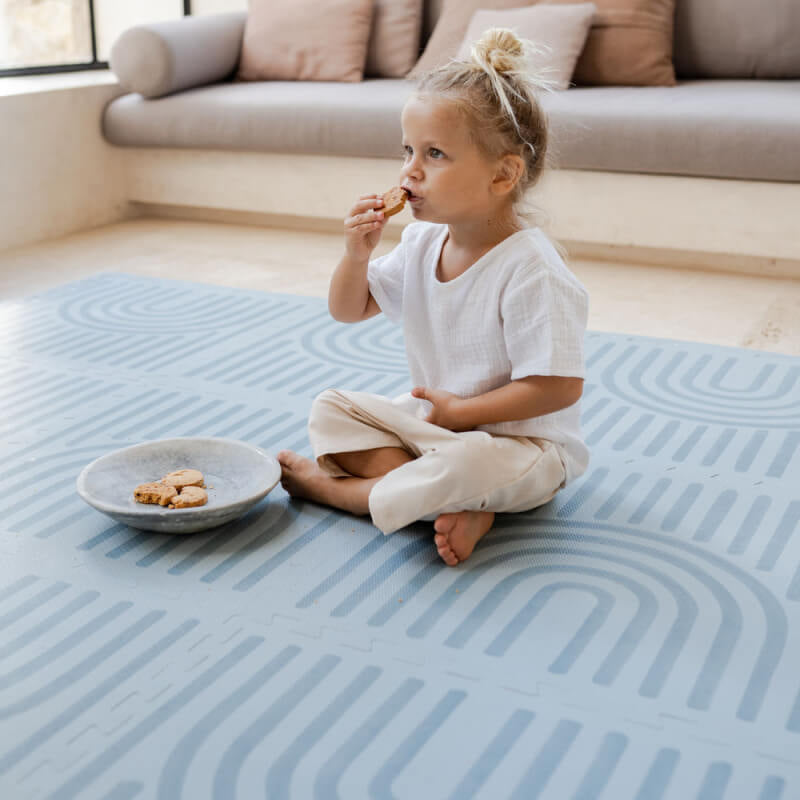 Toddlekind Premium Foam Play Mats 120x180cm - Linear Collection - Mineral
