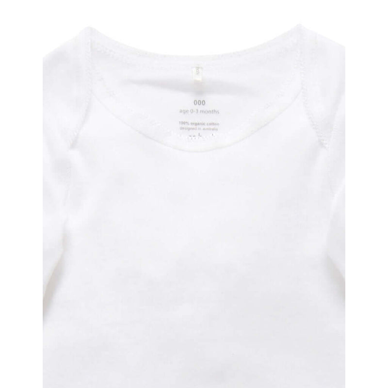 Purebaby Easy Neck L/S Bodysuit 2 Pack - White (0000)