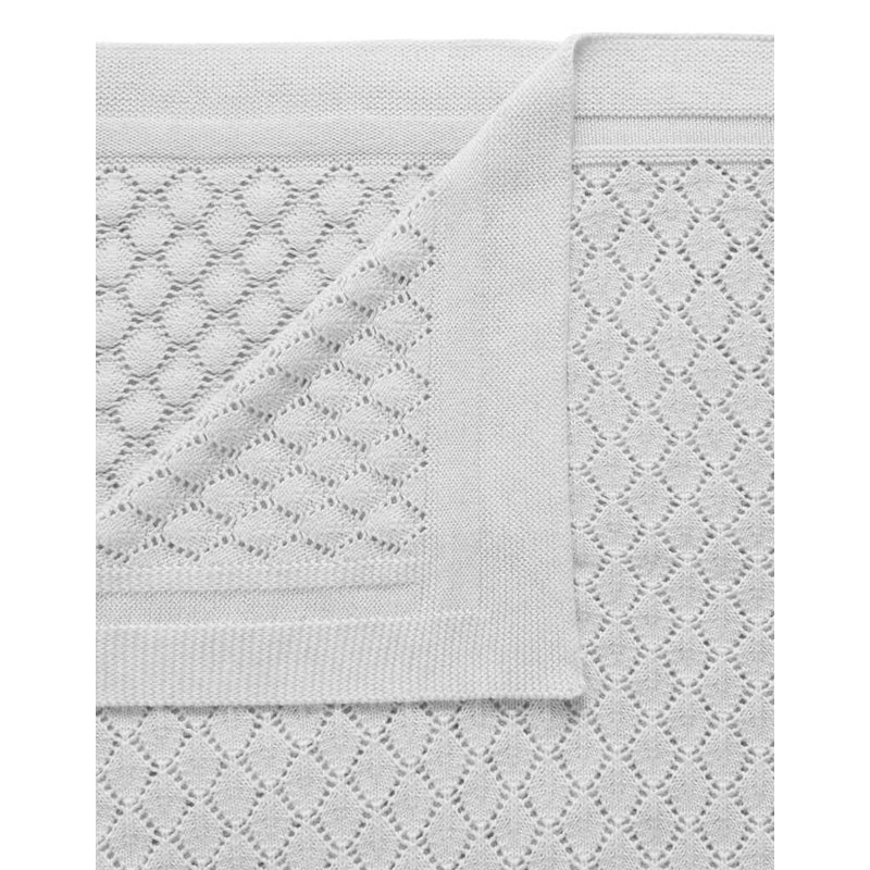 Eyelet Blanket - Pale Grey Melange