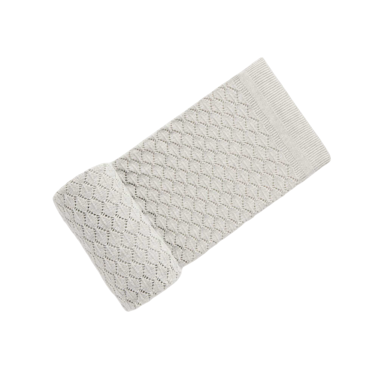 Eyelet Blanket - Pale Grey Melange