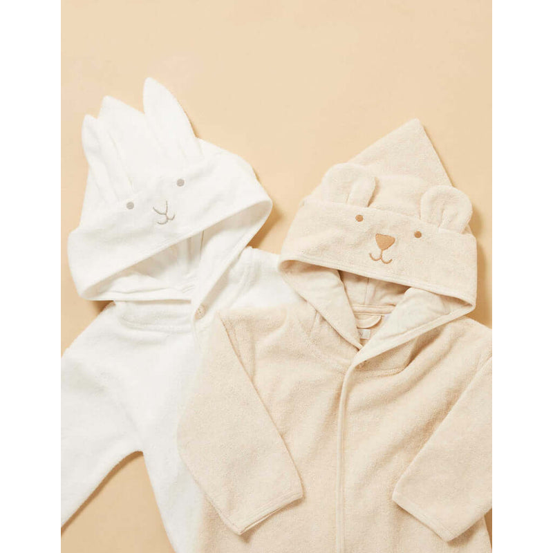 Purebaby Hooded Bathrobe - Vanilla Bunny (12m-24m)