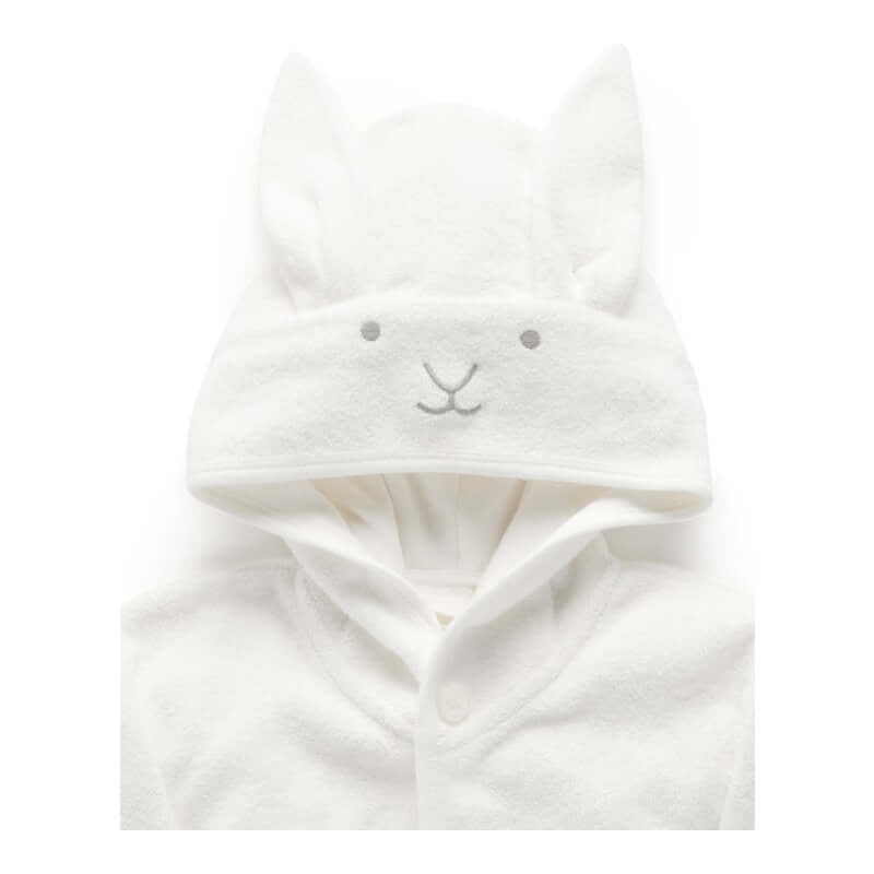 Purebaby Hooded Bathrobe - Vanilla Bunny (6M-12M)