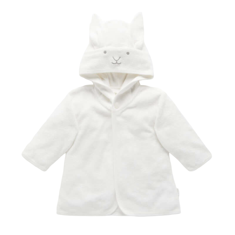 Purebaby Hooded Bathrobe - Vanilla Bunny (6M-12M)