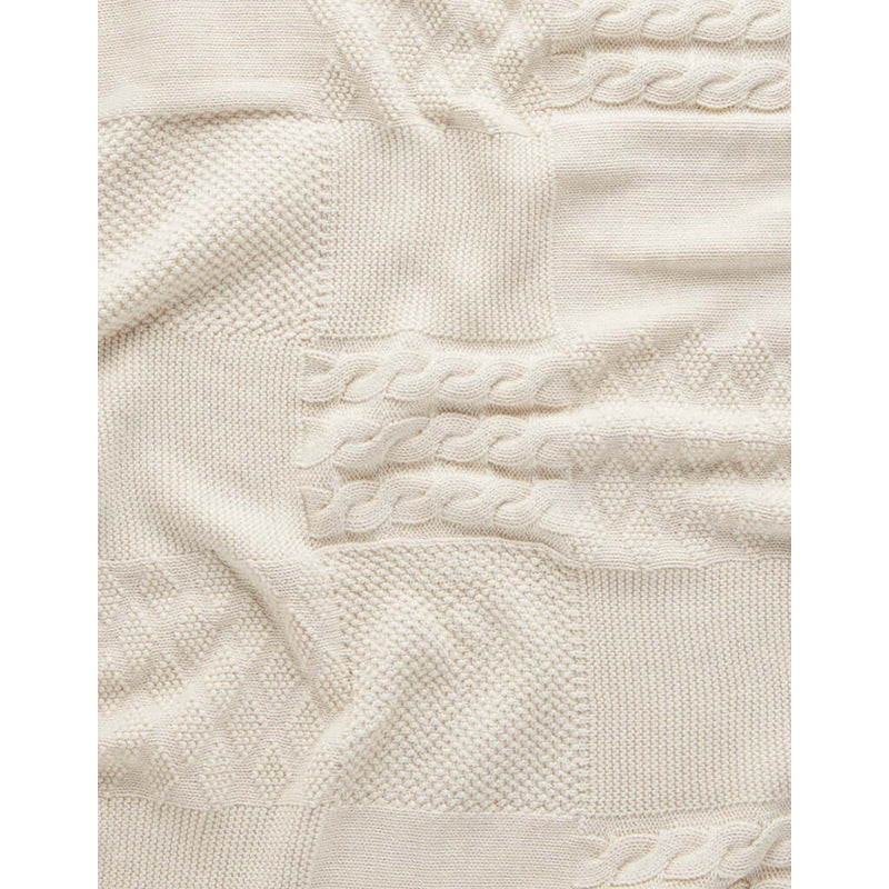 Purebaby Textured Patchwork Blanket - Wheat Melange