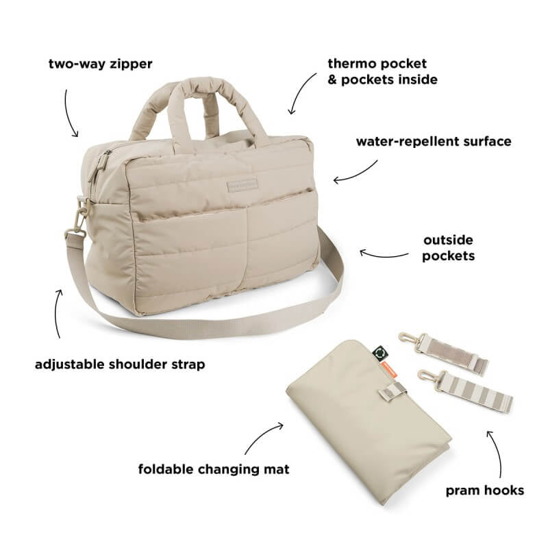 Quilted Changing Bag - Sand