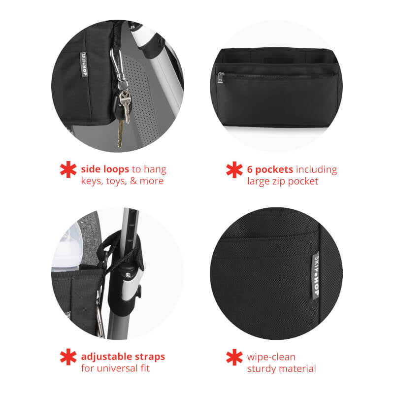 Skip Hop Grab & Go Ultra Stroller Organiser - Black