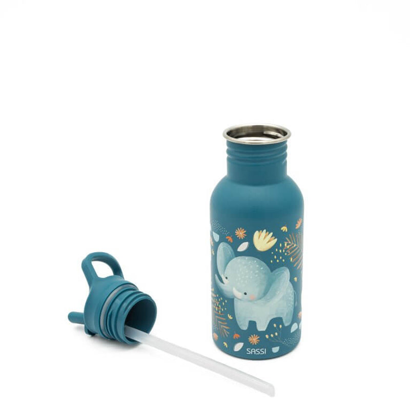 Sassi Stainless Steel Drink Bottle 500ml - Chewy The Elephant