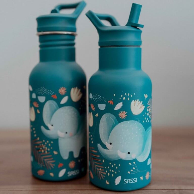 Sassi Stainless Steel Drink Bottle 500ml - Chewy The Elephant