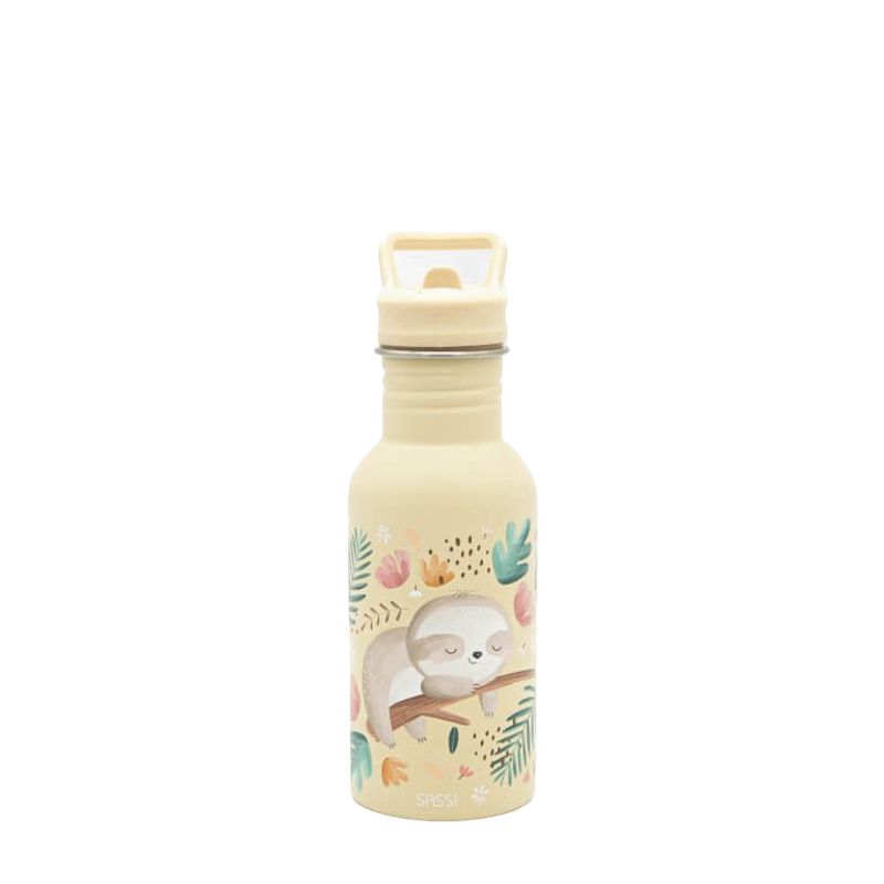 Sassi Stainless Steel Drink Bottle 500ml - Gnawy The Sloth