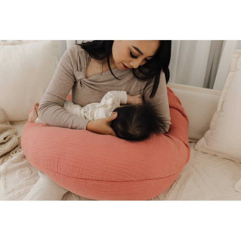 Theraline The Original Maternity and Nursing Pillow - Terracotta Muslin