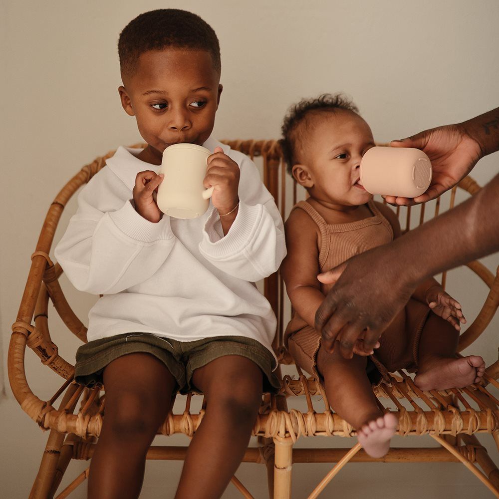 Mushie Silicone Training Cup + Straw - Shifting Sand