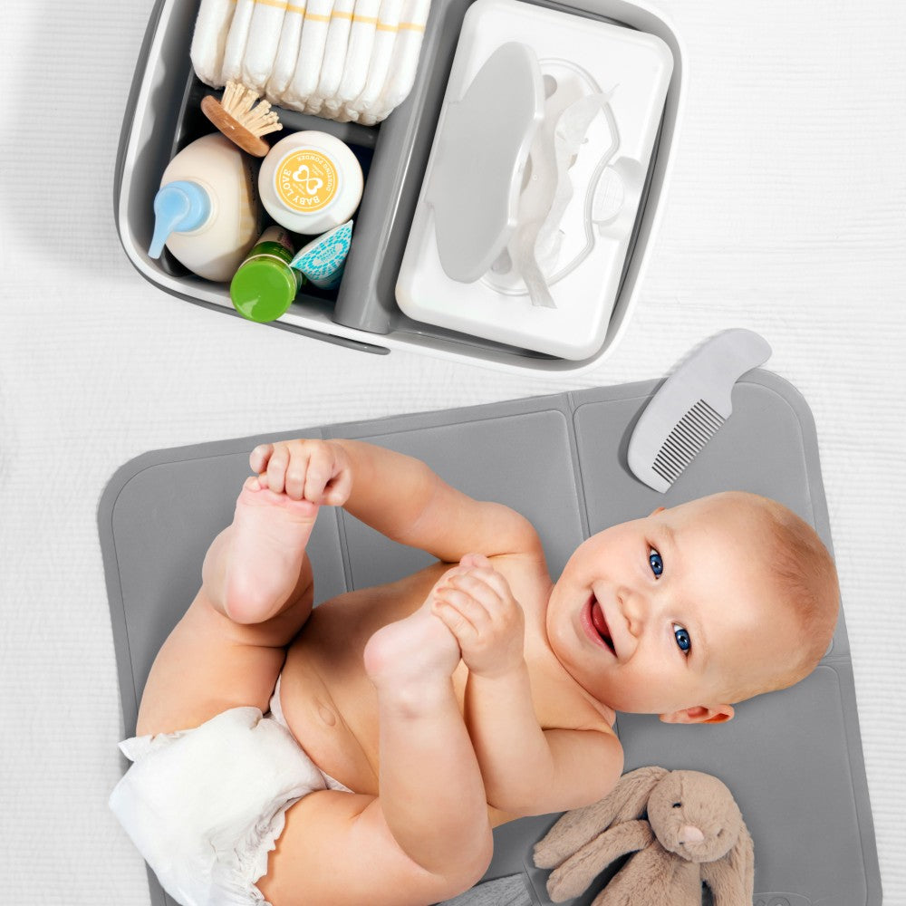 Nappy Caddy with Changing Mat - Grey