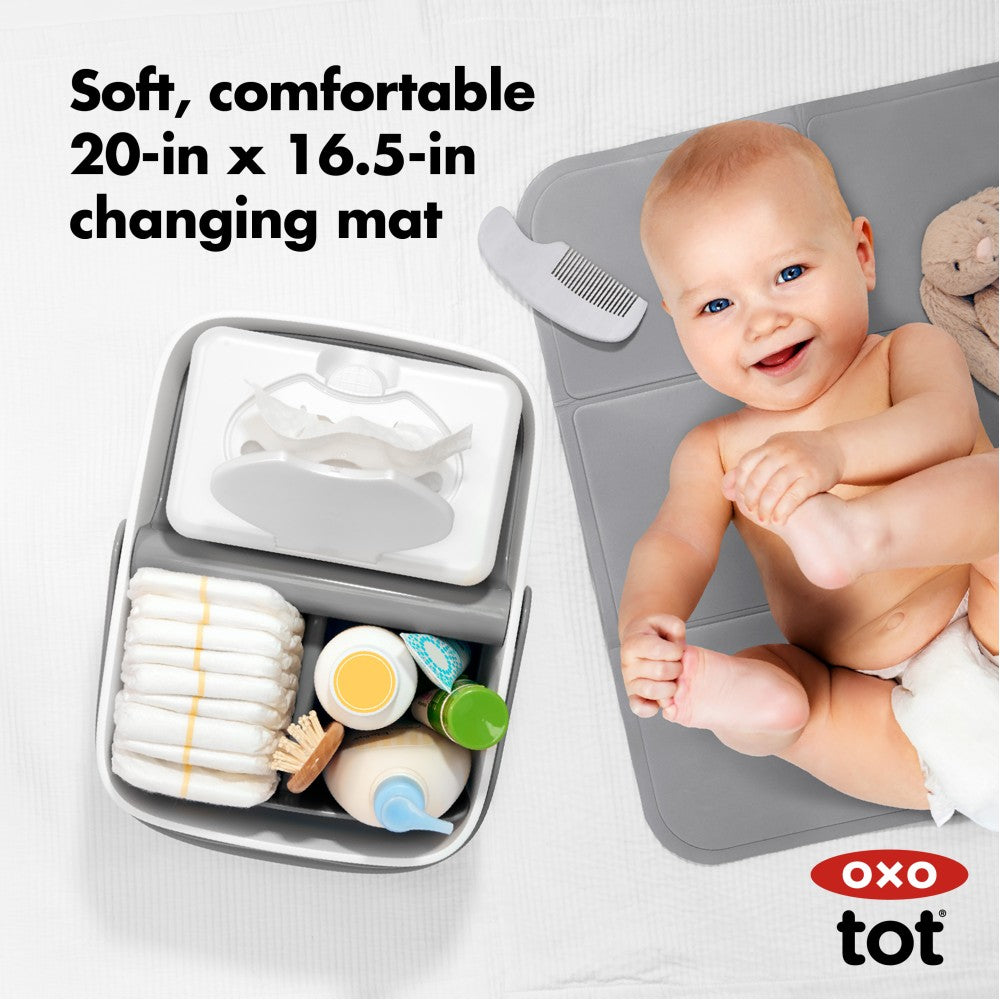 Nappy Caddy with Changing Mat - Grey