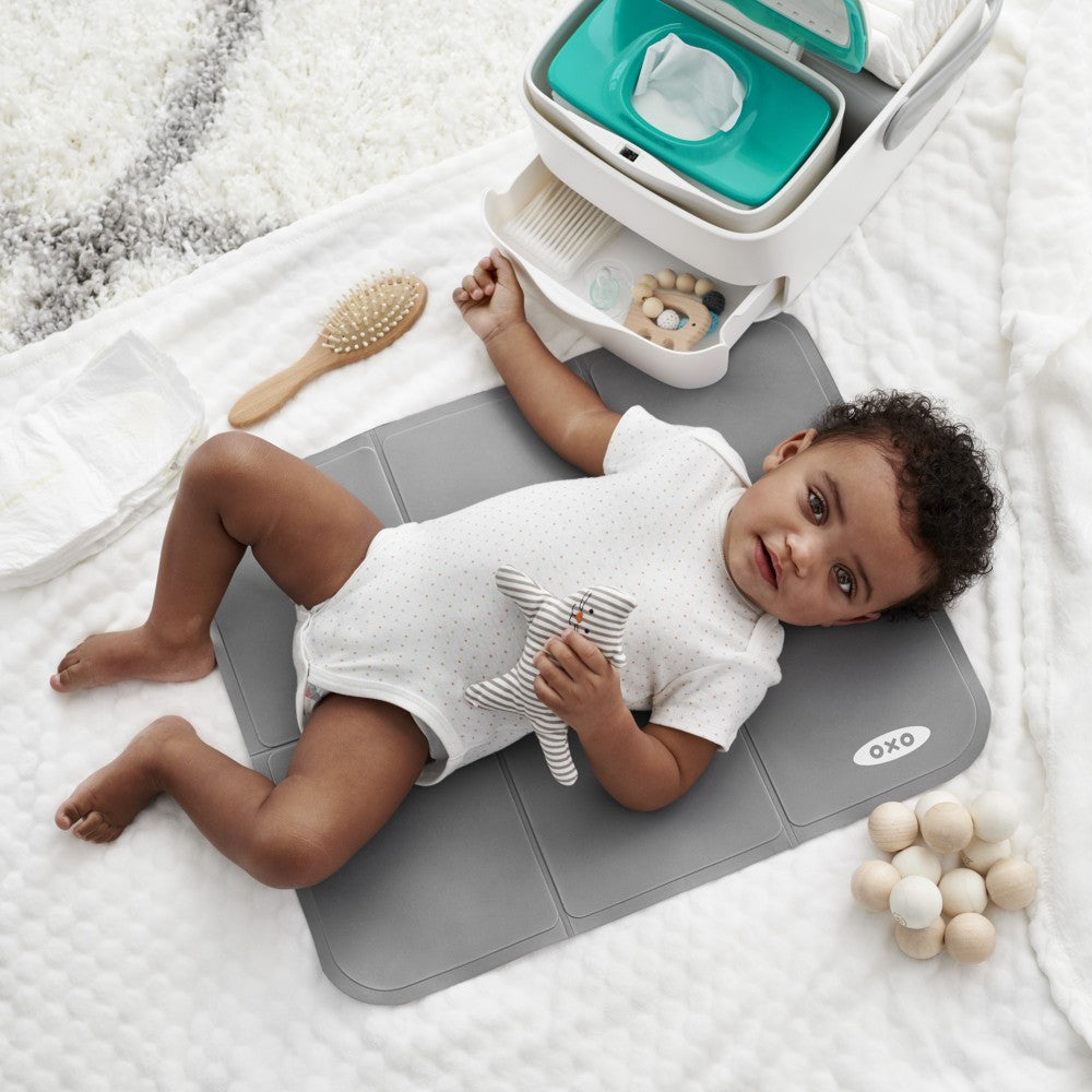 Nappy Caddy with Changing Mat - Grey