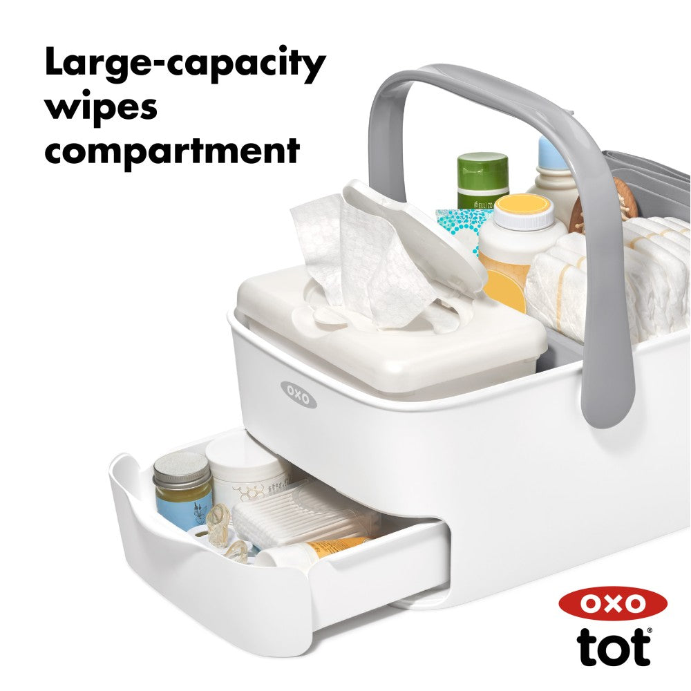 Nappy Caddy with Changing Mat - Grey