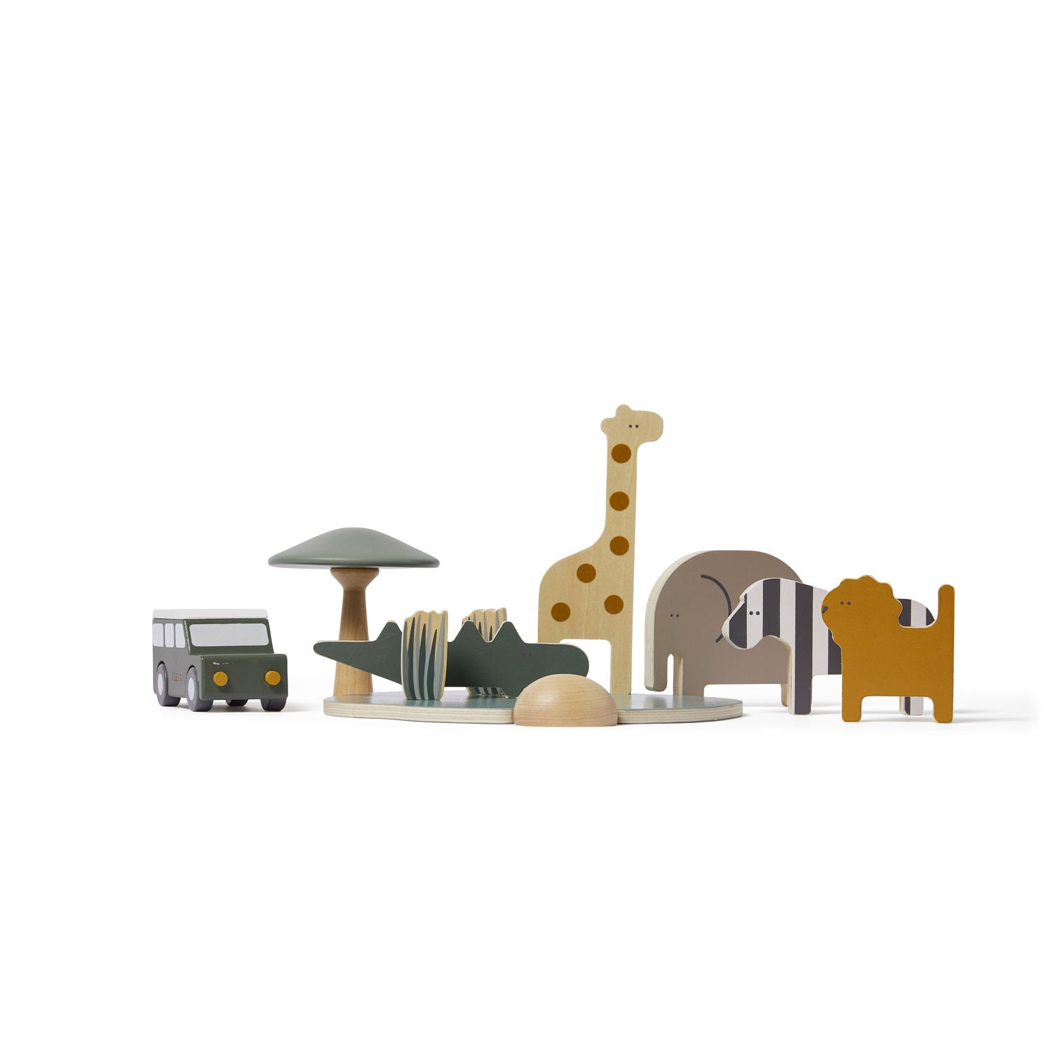 Flexa Wooden Safari Animals and Jeep