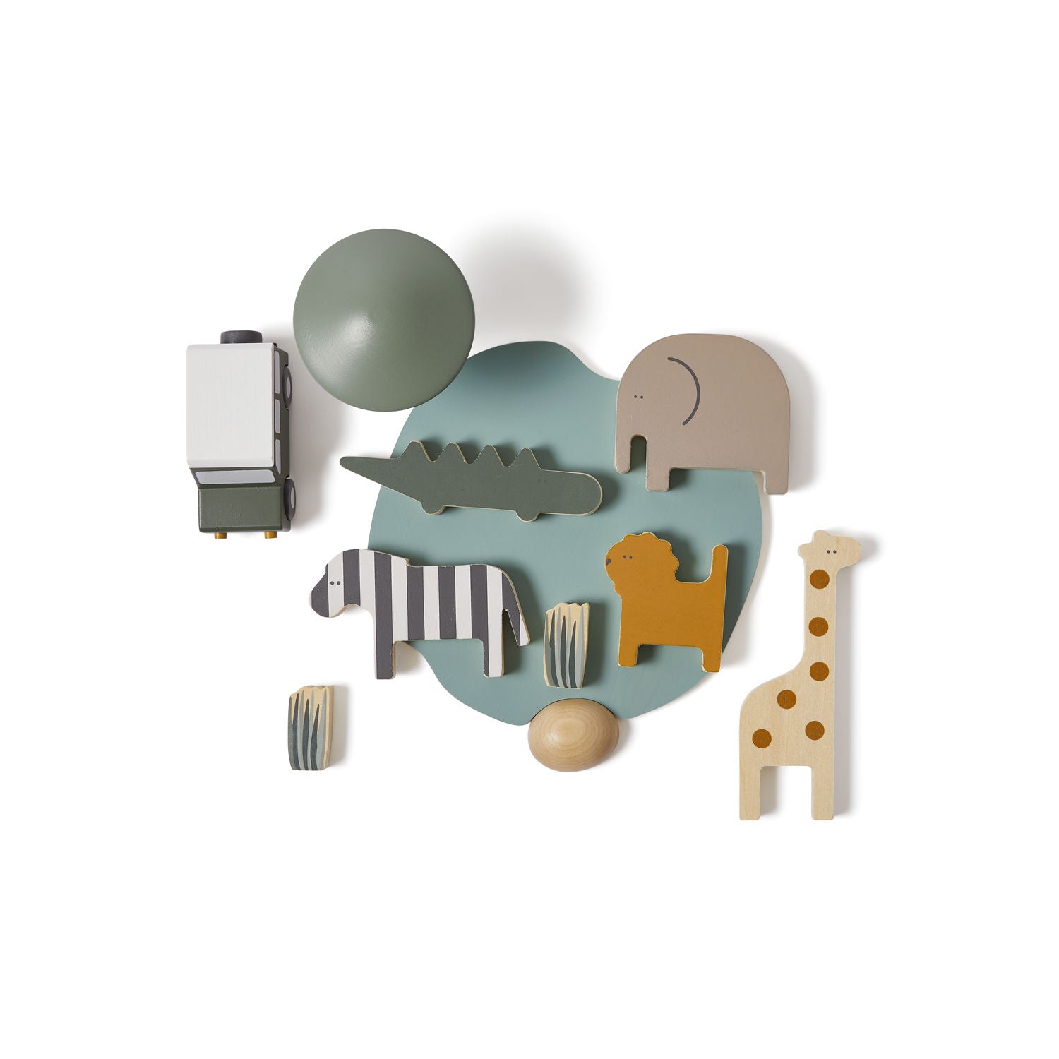 Flexa Wooden Safari Animals and Jeep