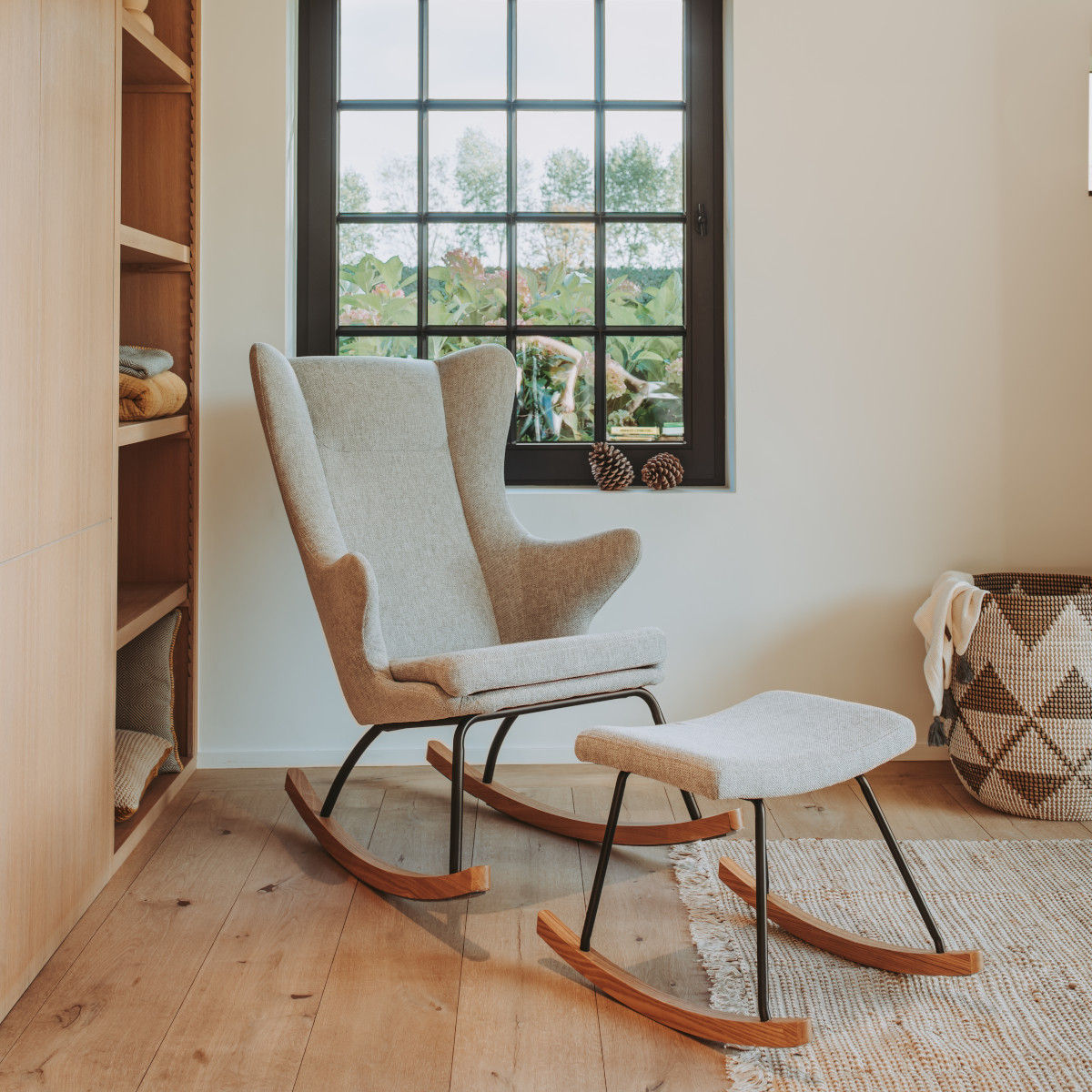 Quax Deluxe Rocking Nursing Chair - Sand Grey