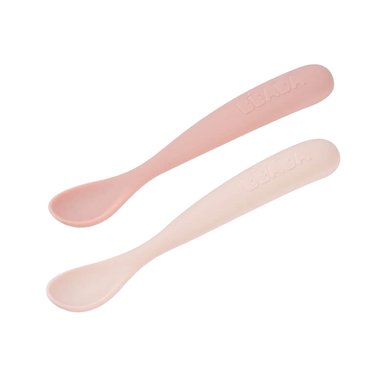 Beaba 1st Stage Silicone Spoons 2 Pack with Case